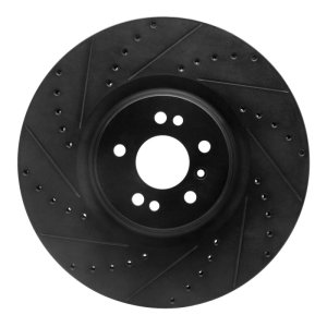 Mercedes-Benz GL320 Brake Rotor (1) - Front Left - R1 Concepts - Drilled & Slotted - Black - `07-`09